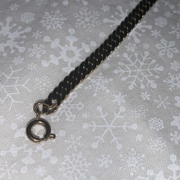 Vintage Gold Herringbone Chain Bracelet Korea 7.5” - Picture 6 of 13